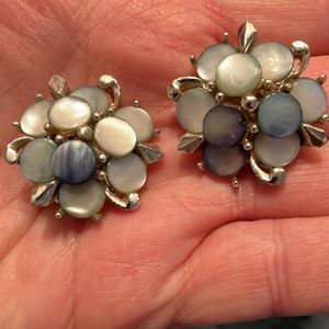 Vintage Marhill Mother-Of Pearl Clip-On Earrings